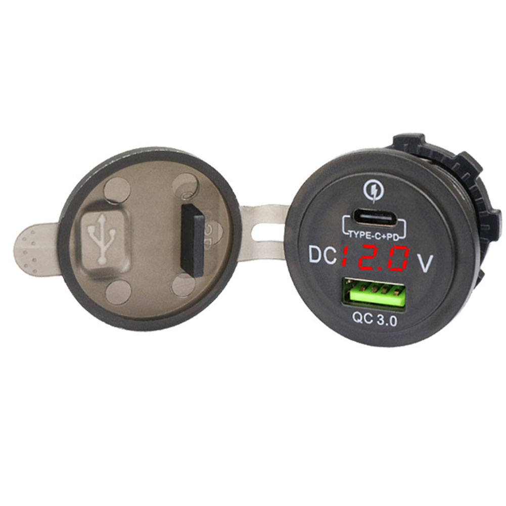 Car Accessories Qc - Stopkontak LED QC 3.0 Soket Voltmeter