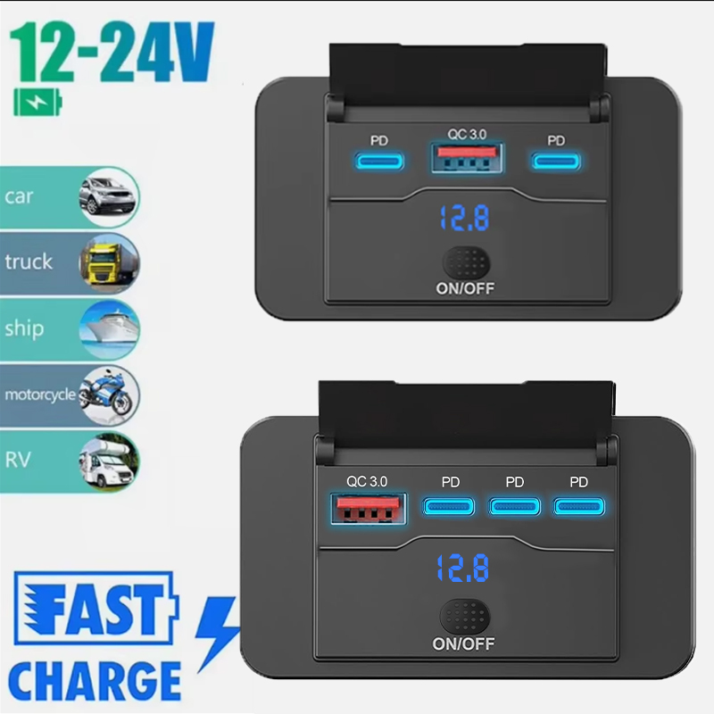 Car Accessories Qc - Tiga Pengisi Daya Mobil USB PD