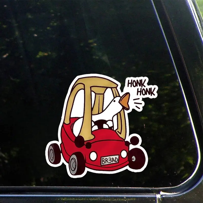 Car Accessories Gift Ideas - Stiker vinil Honk angsa lucu untuk