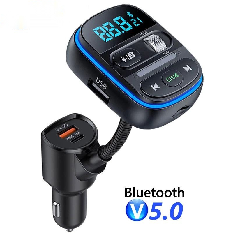 Car Accessories Qc - T77 Pemancar FM Bluetooth 5.0 untuk