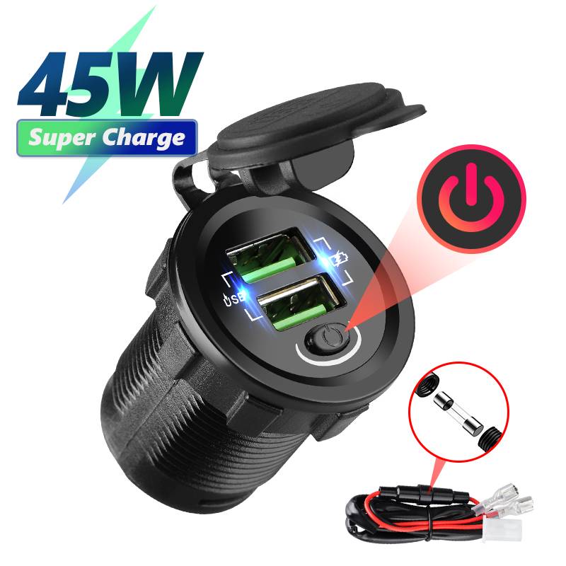 Car Accessories Qc - Soket adaptor Port mobil, QC3.0 36W