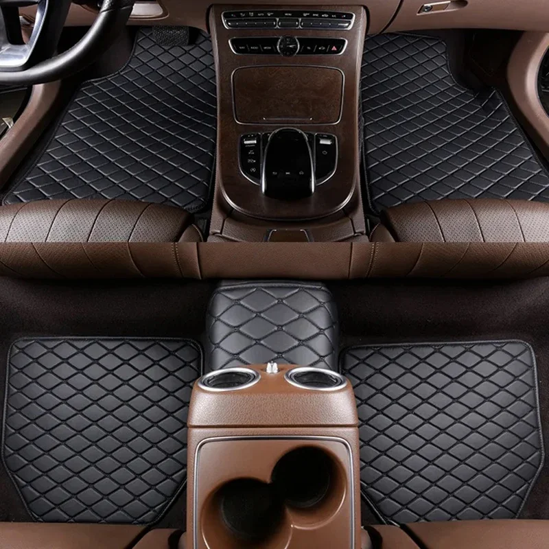 Karpet Mobil 5Pcs Kulit PU Uni - Car Floor Mat Rubber ulasan dan harga