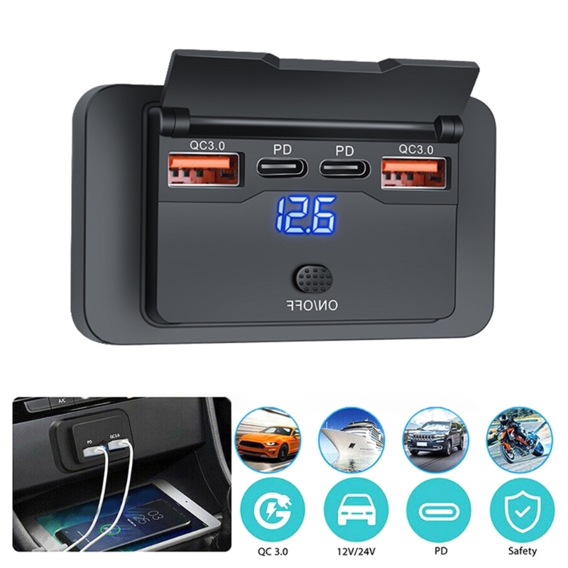 4 Port Dual PD Dual QC 3.0 USB - Car Accessories Qc ulasan dan harga