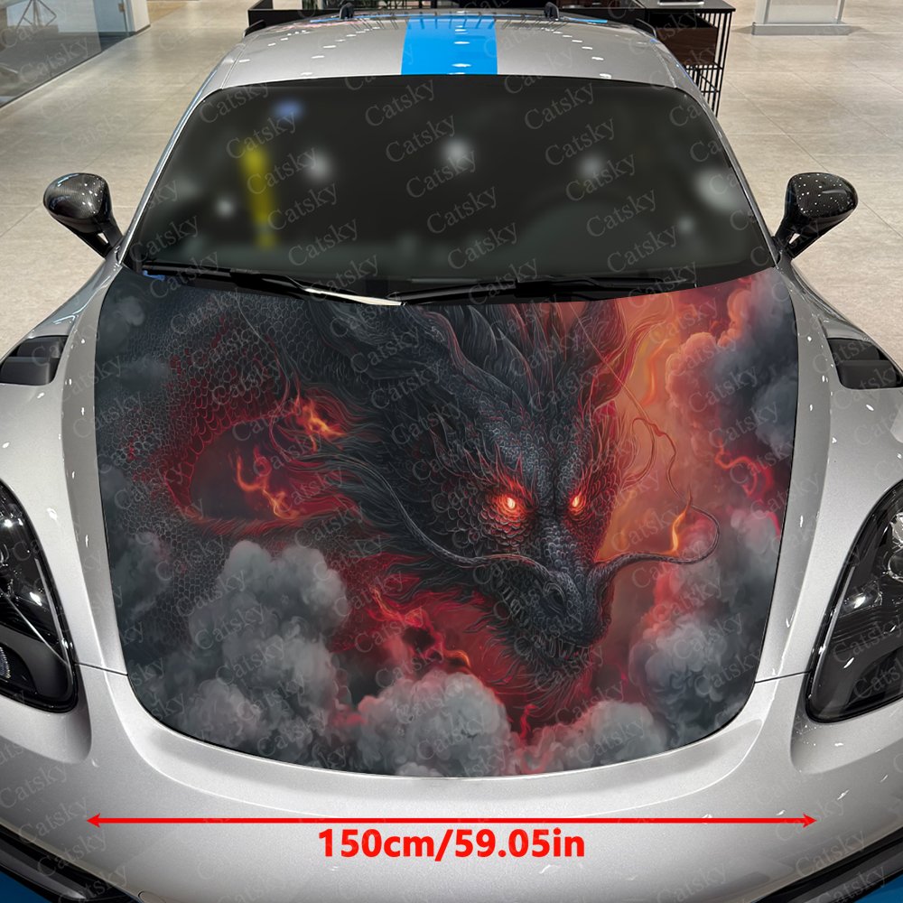 Stiker Kap Mobil Naga Hitam -  - Car Accessories Gift Ideas ulasan dan harga