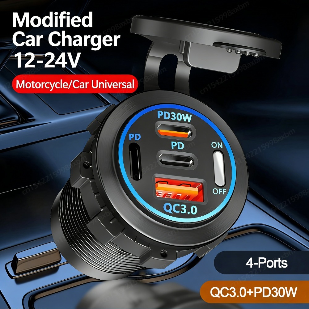 12V QC3.0 USB-C Soket Outlet P - Car Accessories Qc ulasan dan harga
