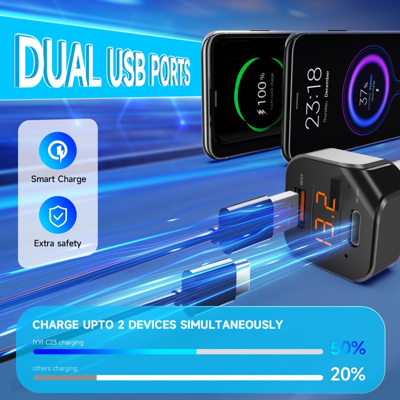 C23 Bluetooth 5.1 MP3 Mobil Ni - Car Accessories Qc ulasan dan harga