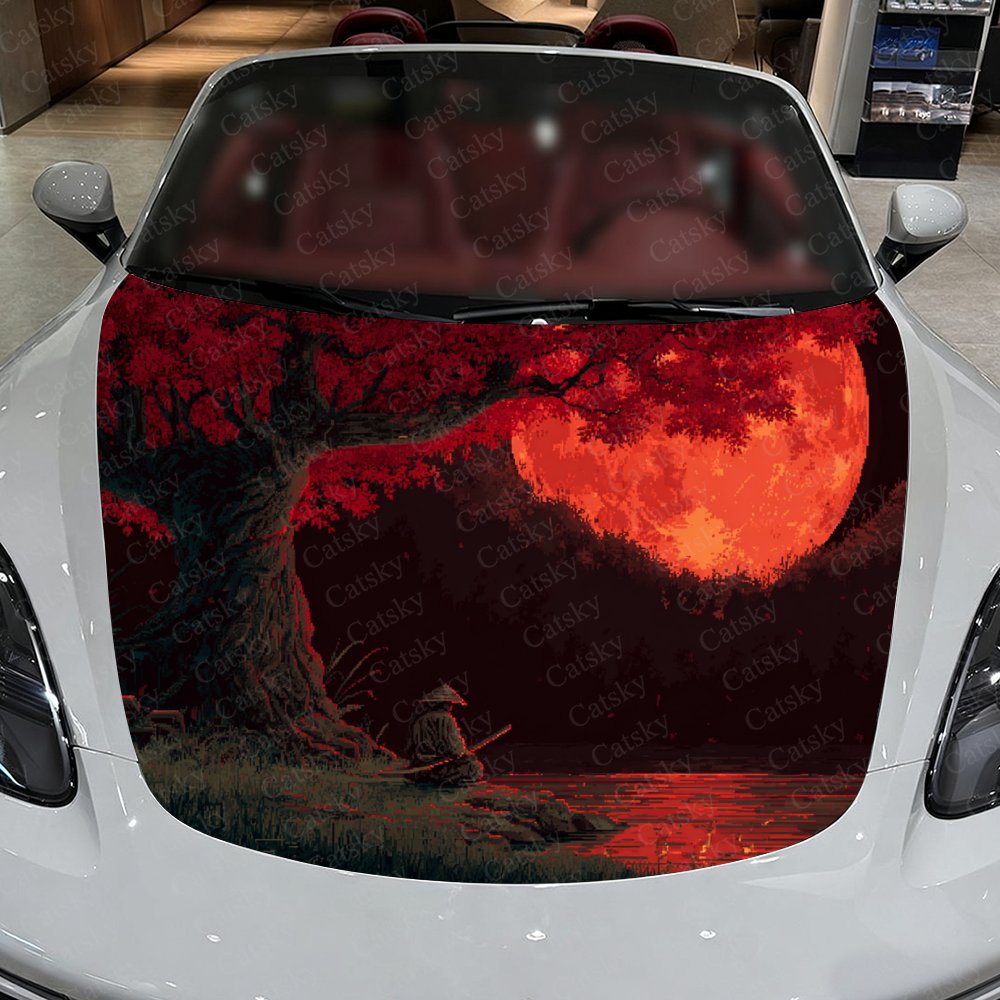 Stiker Kap Mobil Red Night Moo - Car Accessories Gift Ideas ulasan dan harga