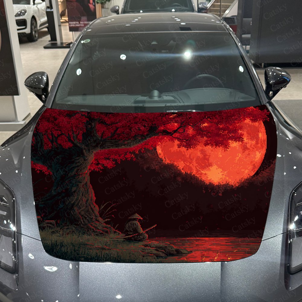 Stiker Kap Mobil Red Night Moo - Car Accessories Gift Ideas ulasan dan harga