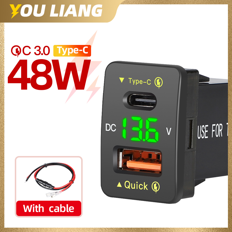 QC3.0 48W Port Usb C PD 12V/24 - Car Accessories Qc ulasan dan harga