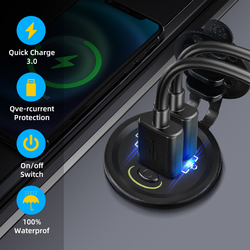 Soket adaptor Port mobil, QC3. - Car Accessories Qc ulasan dan harga